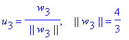 u[3] = 1/` ||`/w[3]/`||`*` w`[3], `   ||`*w[3]*`||` = 4/3