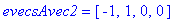 evecsAvec2 = vector([-1, 1, 0, 0])
