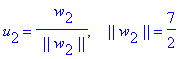 u[2] = 1/` ||`/w[2]/`||`*` w`[2], `   ||`*w[2]*`||` = 7/2