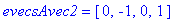 evecsAvec2 = vector([0, -1, 0, 1])