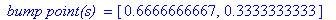 ` bump point(s) ` = [.6666666667, .3333333333]