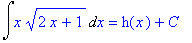 Int(x*(2*x+1)^(1/2),x) = h(x)+C