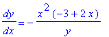 dy/dx = -x^2*(-3+2*x)/y