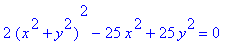 2*(x^2+y^2)^2-25*x^2+25*y^2 = 0