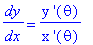 dy/dx = `y '`(theta)/`x '`(theta)