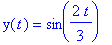 y(t) = sin(2/3*t)