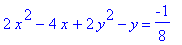 2*x^2-4*x+2*y^2-y = -1/8