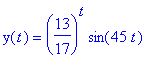 y(t) = (13/17)^t*sin(45*t)