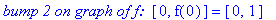 `bump 2 on graph of f: `*[0, f(0)] = [0, 1]
