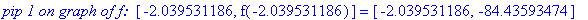 `pip 1 on graph of f: `*[-2.039531186, f(-2.039531186)] = [-2.039531186, -84.43593474]