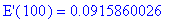 `E'`(100) = .915860026e-1