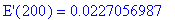 `E'`(200) = .227056987e-1