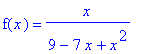 f(x) = x/(9-7*x+x^2)