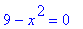 9-x^2 = 0