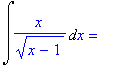 Int(x/(x-1)^(1/2),x) = ``