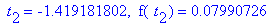 ` t`[2] = -1.419181802, ` f`(` t`[2]) = .7990726e-1