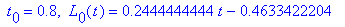 ` t`[0] = .8, ` L`[0](t) = .2444444444*t-.4633422204