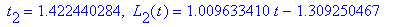 ` t`[2] = 1.422440284, ` L`[2](t) = 1.009633410*t-1.309250467
