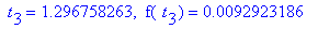 ` t`[3] = 1.296758263, ` f`(` t`[3]) = .92923186e-2