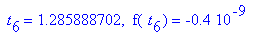 ` t`[6] = 1.285888702, ` f`(` t`[6]) = -.4e-9