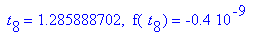 ` t`[8] = 1.285888702, ` f`(` t`[8]) = -.4e-9